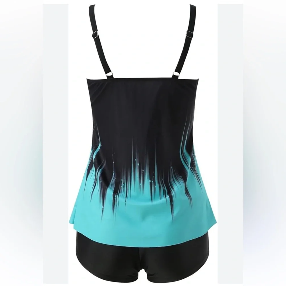 Women’s swimwear Tankini Bathing Suit Bikini Swimsuit NWT Plus Size L - Picture 3 of 3